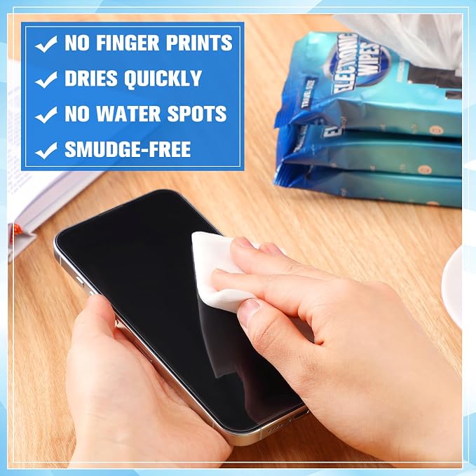 240 Wipes/12 Pack Electronic Cleaning Wipes, Pre-Moistened Screen Wipes for TVs, Computer, Monitor, Phones and Other Electronics, Resealable for a Freshness Lock, No Scratches, No Steaks