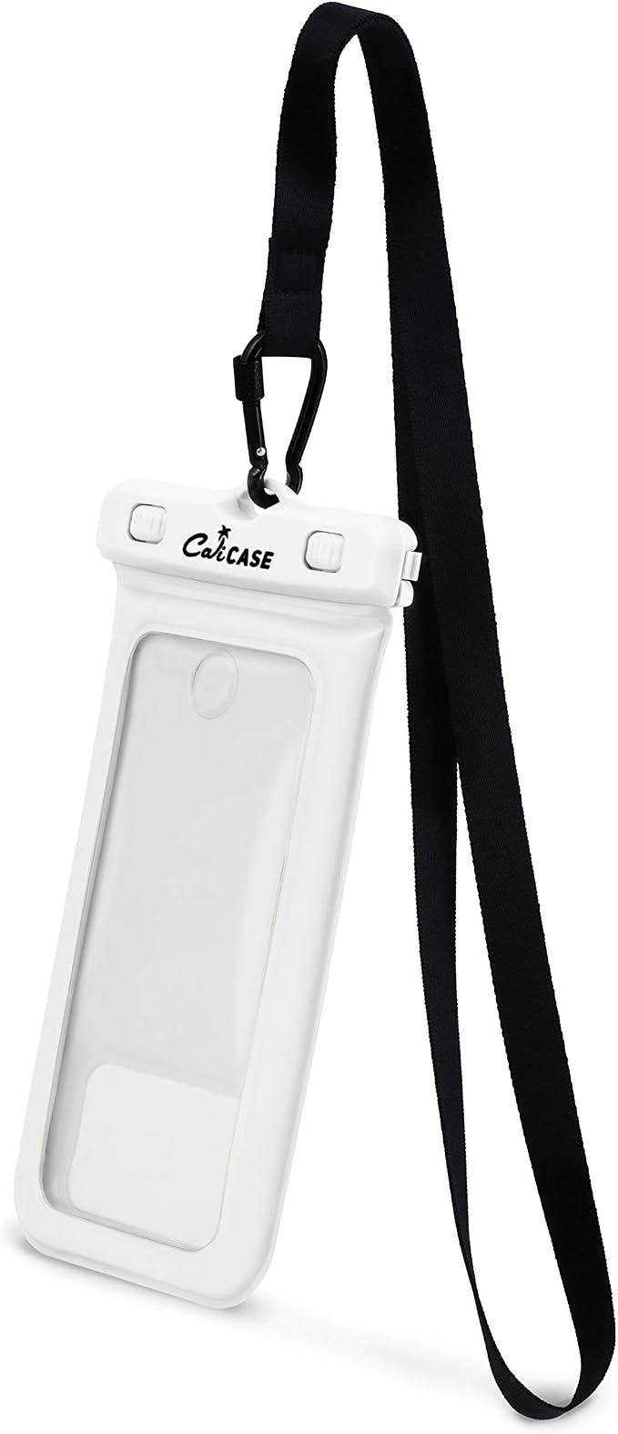 CaliCase Universal Waterproof Floating Phone Pouch - IPX8 Waterproof Floating Phone Case with Lanyard for iPhone X-15/ S20-S24/ Pixel 4-8 - White