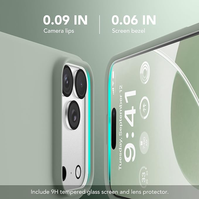 GONEZ Magnetic for iPhone 17 Pro Case, Compatible with MagSafe, [Screen Protector + Camera Lens Protector], Liquid Silicone Anti-Scratch Shockproof Protective Phone Case 6.3 inch, Light Green