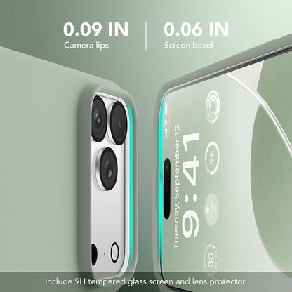 GONEZ Magnetic for iPhone 17 Pro Case, Compatible with MagSafe, [Screen Protector + Camera Lens Protector], Liquid Silicone Anti-Scratch Shockproof Protective Phone Case 6.3 inch, Light Green