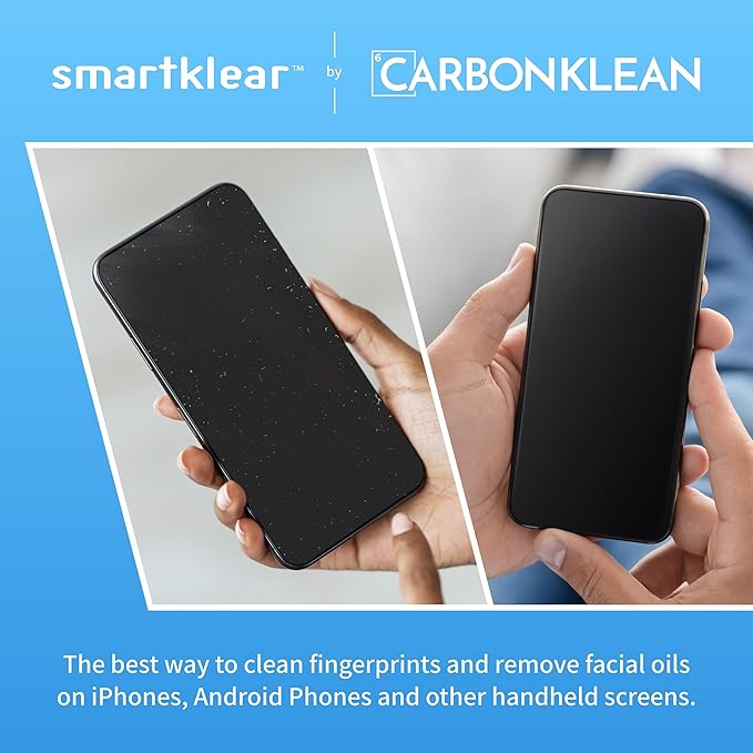 SmartKlear Smart Phone Screen Cleaner - Compatible with iPhones, Androids, and More - Cleaner with Carbon Microfiber Tech-Injected Purple-1 Count (Pack of 1)