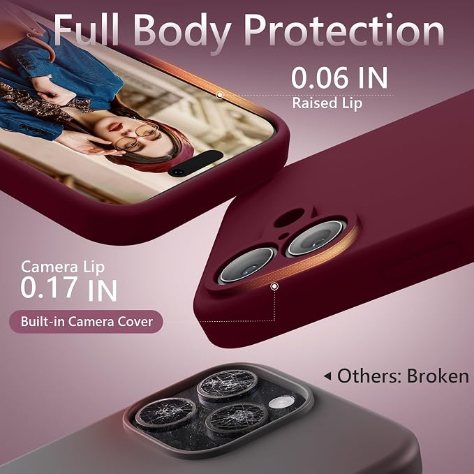 FireNova Magnetic for iPhone 17 Case, Compatible with MagSafe, [Integrated Silicone Camera Control Button] [Camera Protection] Anti-Scratch Microfiber Lining Phone Case, 6.3", Plum