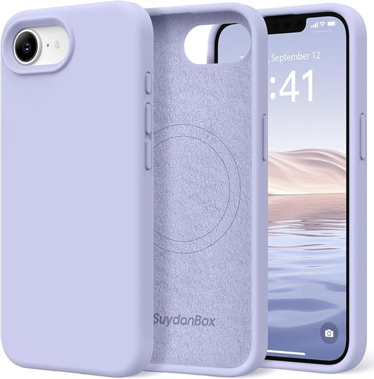Magnetic for iPhone 17e/iPhone 16e Case, Compatible with MagSafe, [Soft Anti-Scratch Microfiber Lining] Slim Silicone Shockproof Protective Phone Case for iPhone 17e/16e 6.1", Lilac