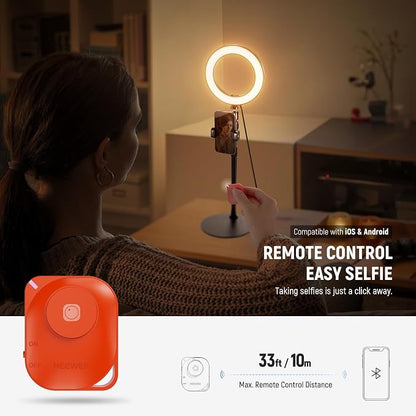 NEEWER 12" 24W High Power Desk Ring Light with Stand/Phone Holder, LED Selfie Video Conference Lighting for iPhone Streaming Makeup Vlog Recording Laptop Computer Webcam Zoom Call Podcast, RH12B