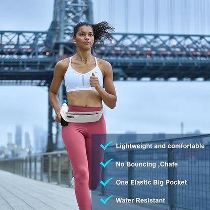 Running Hydration Belt with Water Bottle Holder, Phone Storage (Grey)