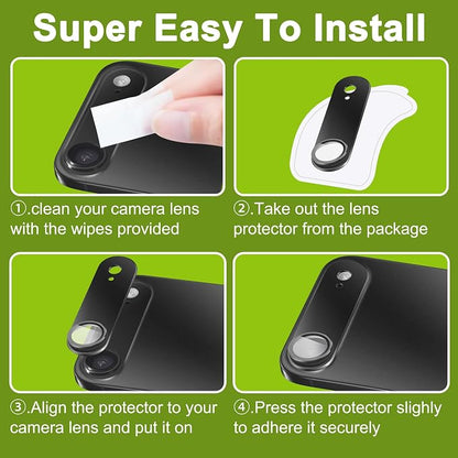2-Pack Shatterproof Camera Lens Protector for iPhone 17 Air |AR Tempered Glass Strong Adsorption Metal Camera Cover Screen(Black)