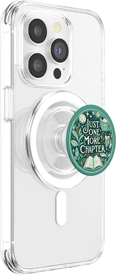 Just One More Chapter Bookish Reading Green Teal Book Lover PopSockets PopGrip for MagSafe
