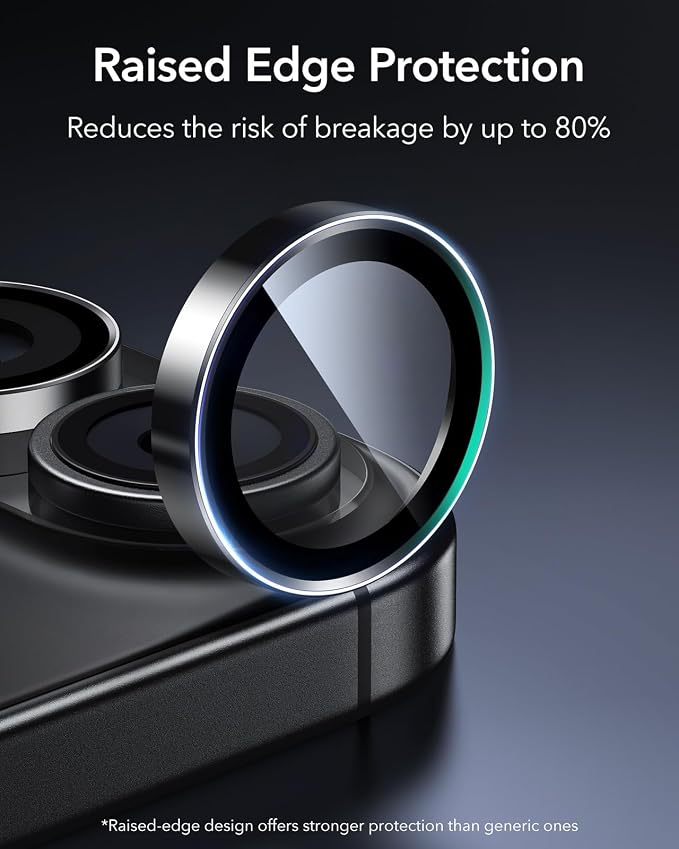 ESR 2 Pack for iPhone 17/iPhone 16/iPhone 16 Plus, Camera Lens Protector, Ultra-tough HD Individual Lens Protectors, Scratch Resistant, Ultra-thin Tempered Glass, Black