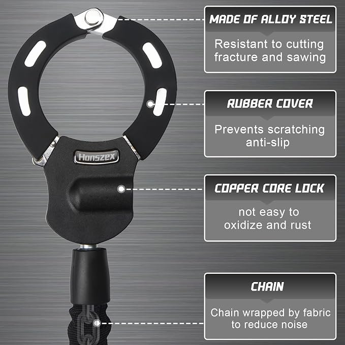 Scooter Lock, Bike Locks High Security with Key, 36.22inch Heavy Duty Bike Lock Chain, Accessories for Electric Scooter, E-Bikes