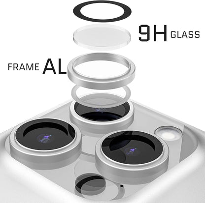 Ghostek Tempered Glass Camera Lens Protector, 9H Hardness, Scratch Resistant, Anti-Fingerprint, Easy Installation, HD Clear Camera Cover for Apple iPhone 15 Pro & Apple iPhone 15 Pro Max (White)