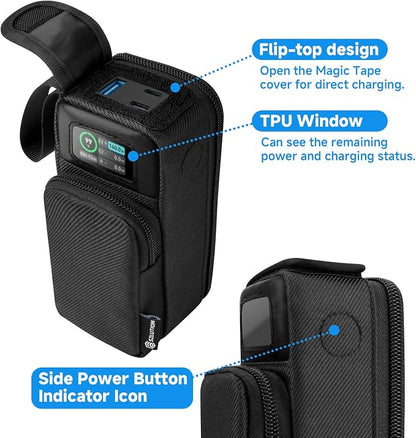 Travel Case for Anker 737 Power Bank 24,000mAh 3-Port, Protective Storage Bag Pouch for Anker 737 PowerCore 24K Portable Charger (Case Only) - Black
