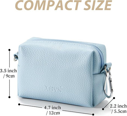 Small Tech Pouch, Waterproof Electronics Travel Case with Carabiner, Compact Cable Organizer Bags & Cases for Chargers, Power Banks, Hard Drives, Earbuds, Cords and Digital Accessories (Blue)