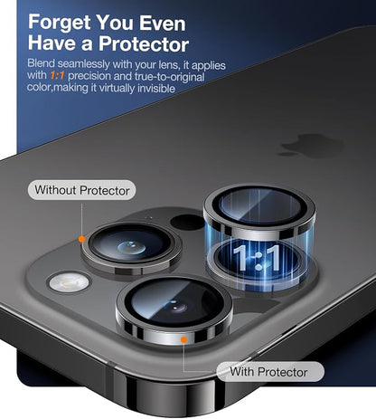 UltraGlass UNBREAK TOP 9H+ Glass for iPhone 14 Pro Max/14 Pro Lens Protector [Military Grade Shatterproof & Longest Durable] Camera Lens Protector 14 Pro/ 14 Pro Max Tempered Glass, Deep Purple