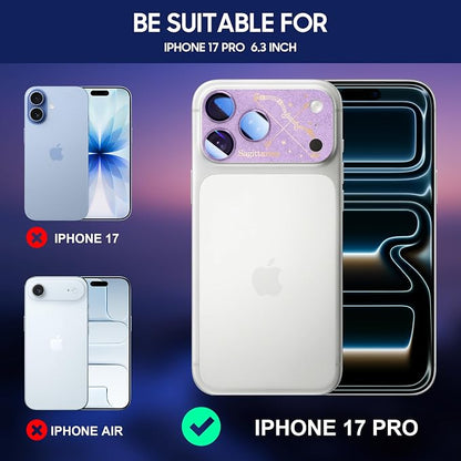 2 Pack Camera Lens Protector for iPhone 17 Pro,Capricorn Pattern, AR 360-Degree Protection,Drop Protection,Anti Scratch Full-Coverage,Camera Transmfttance HD,Easy Installation,Purple