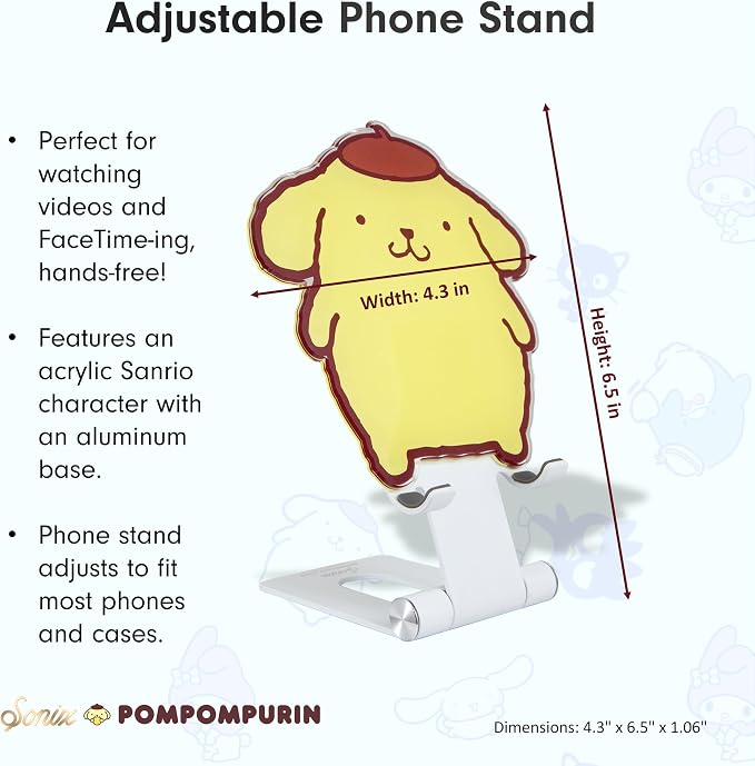 Sonix x Sanrio Character Phone Stand | Adjustable Cell Phone Holder, Desk Stand, Dock | Pompompurin