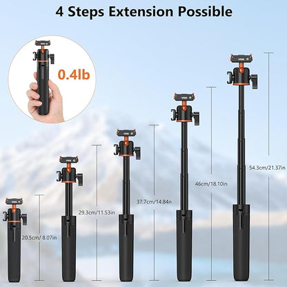 VRIG Osmo Action 6 21.3" Mini Camera Tripod for DJI Osmo Nano,360° Extendable Selfie Stick Holder with Magnetic Quick Release Mount Adapter for DJI OSMO Action 6,OSMO Nano