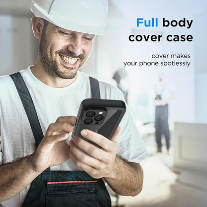 Lanenas for iPhone 16 Pro Max Case Waterproof Case with Built-in Screen Protector, Full Body Dustproof Shockproof Heavy Duty Tough Rugged Phone Protective Cover for iPhone 116 Pro Max 6.9inch Black