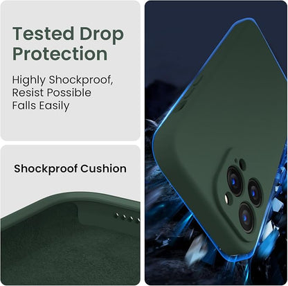 FireNova Designed for iPhone 14 Pro Max Case, Silicone Upgraded [Camera Protection] Case, Soft Anti-Scratch Microfiber Lining Inside, 6.7 inch, Alpine Green