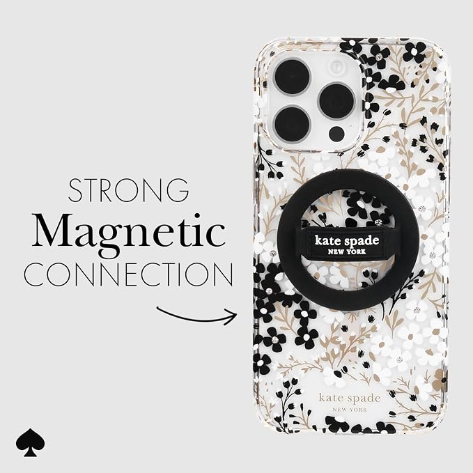 kate spade new york Magnetic Phone Loop Grip - Removable and Collapsible - Black