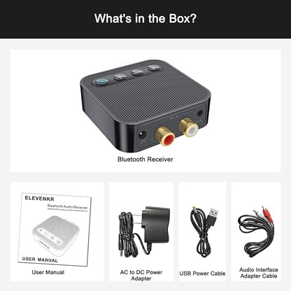 Bluetooth 6.0 Receiver for Home Stereo - Bluetooth Audio Adapter for Old Stereo/Wired Speakers/Music Streaming Sound System with RCA/AUX Long Range Low Latency and HD Audio