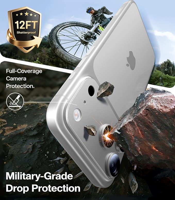 TORRAS for iPhone 17 Pro Max Camera Lens Protector, [Metal Frame] with Military Grade 9H+ Tempered Glass, Full Coverage, Anti-Scratch, 12 FT Shatterproof, Case Friendly, One-Piece, Silver, 1 Pack