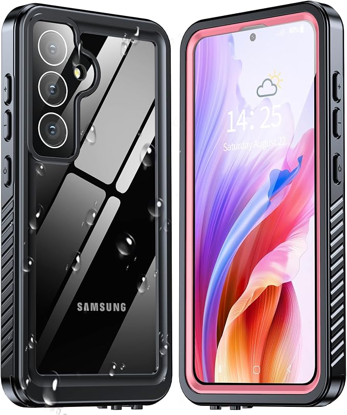 ANTSHARE for Samsung Galaxy S24 Case Waterproof, Built-in Lens & Screen Protector 360° Full Body Heavy Duty Protective Shockproof IP68 Underwater Case for Galaxy S24 (2024) 5G-Pink