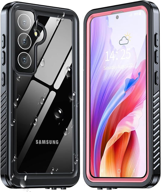 ANTSHARE for Samsung Galaxy S24 Case Waterproof, Built-in Lens & Screen Protector 360° Full Body Heavy Duty Protective Shockproof IP68 Underwater Case for Galaxy S24 (2024) 5G-Pink