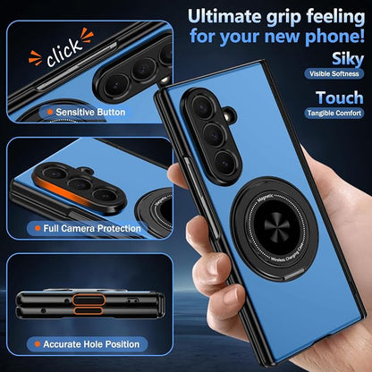 Hekodonk for Galaxy Z Fold 8 Ultra Case with 360 Rotatable Stand,[Compatible with MagSafe][Front Screen Protector],Magnetic Ring Holder with Hinge Protective Case for Samsung Z Fold 8 Ultra,Blue