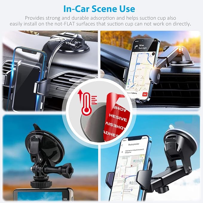 AZXYI 6 PCS Windshield Mount Adhesives for Suction Cup Mount, 80mm(3.15 inches) Circle Double-Sided Sticker Pads for Dashboard Mounting Disk and Windshield Camera, GPS, Car Phone Mount