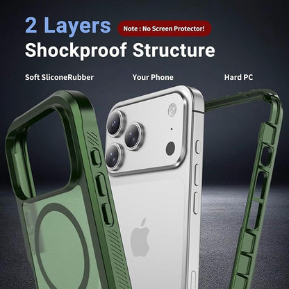 jaroco Magnetic for iPhone 17 Pro Case, [Compatible with MagSafe][Military Grade Drop Protection][Heavy Duty Protection][Non-Slip][Shockproof] 2-Layer Durable Bumper Phone Casee 6.3''-Army Green