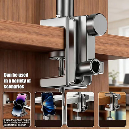 Phone Holder for Bed, Magnetic Cell Phone Stand for iPhone17 16 15 14 13 12 Pro Max Plus Mini, Flexible Long Arm Mount 360 Adjustable for Desk/Bedside Filming/Video or Photo