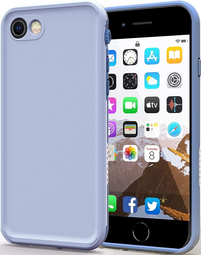 for iPhone 8/7 /SE 2020 Waterproof Case Cover Built-in Screen Protector Fully Sealed Life Shockproof Snowproof Underwater Protective Cases for iPhone 8 7 SE 2020 4.7" (ClovePurple)