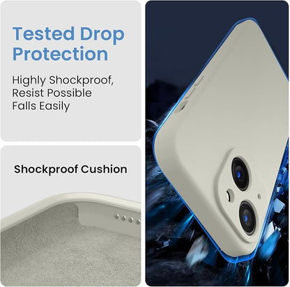 FireNova Designed for iPhone 15 Case, Silicone Upgraded [Camera Protection] Phone Case, Soft Anti-Scratch Microfiber Lining Inside, 6.1 inch, Stone