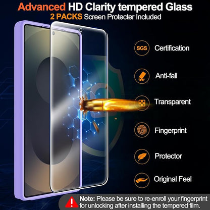 MOZOTER for Samsung Galaxy S25 Ultra Case,[Compatible with MagSafe] Purple | [12Ft Military Dropproof][2*Screen Protector]Translucent Anti-Slip Back Slim Shockproof Case for S25 Ultra-Purple