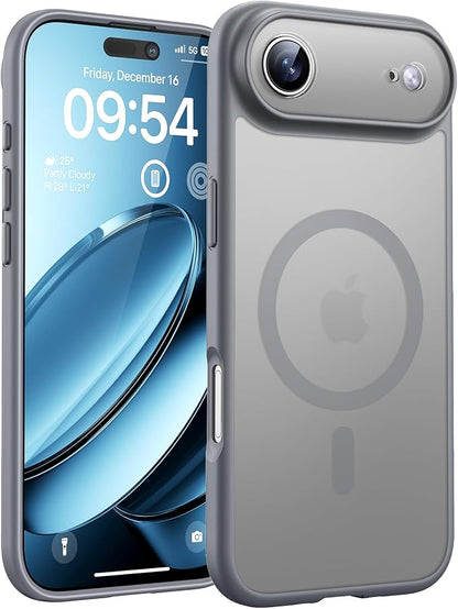 TOCOL for iPhone Air Case, Compatible with Magsafe Charger, Full Camera Protection, Drop Protection, Translucent Matte Phone Case for iPhone 17 Air 6.5 inch (Gray)