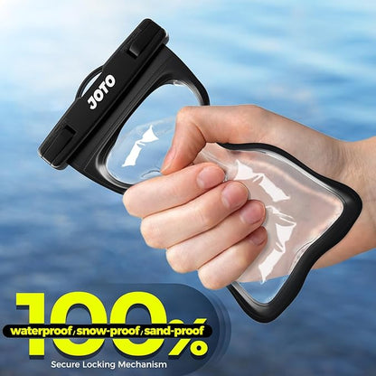 JOTO 2 Pack Waterproof Phone Pouch Case Up to 7", IPX8 Underwater Phone Case Cellphone Dry Bag for iPhone 17/Air 16 15 14 13 12 Pro Max Xs Max XR X 8 7 6S Plus SE/Galaxy S24 S23 S22 - Black & Pink