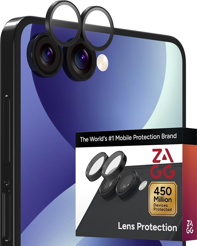 ZAGG Glass Elite Samsung Galaxy Z Flip8 Camera Lens Protector | Anti-Reflective, 5X Stronger Impact & Scratch Resistant Aluminosilicate Glass - Easy Installation, Smudge-Free Surface