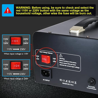 Yinleader 3000W Voltage Converter Transformer(110V to 220V,220V to 110V) | Step Up/Down Converter 110/120 Volt - 220/240 Volt w/US Standard Power Cord,Circuit Breaker Protection (VTUS-EU3000)