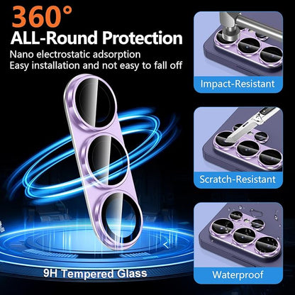 for Samsung Galaxy S26 Ultra Camera Lens Protector, Electroplated Matte Back with 9H Tempered Glass Lens Protector, [Strong Adsorption] [Case-Friendly] Metal Ring HD Clear Lens Cover, Purple