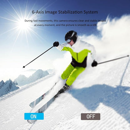 Action Camera for Motorcycle - 4K/30fps Waterproof Sport Camera with Dual IPS Screen,5.9k Photo, Long Lasting 150min, Out Camera for Bike/Hiking/Ski/Travel/Climb/Cycling(Connect Phone via WiFi)