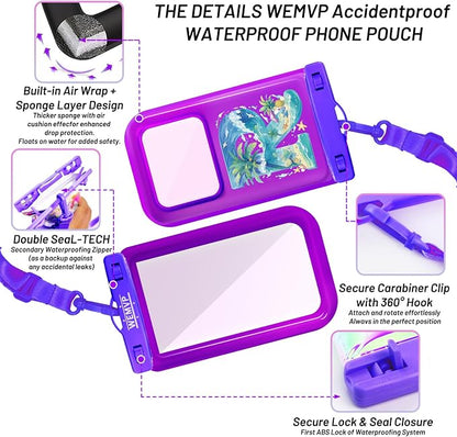Personalized Initial Waterproof Phone Pouch Case - IPX8 Cellphone Dry Bag with Lanyard for iPhone 16/15/14/13/12 Pro Max (6.1–6.9"), Beach & Cruise Ship Essentials with Monogrammed Design (Purple, R)