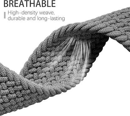Braided Solo Loop Bands Compatible with Fitbit Charge 6/Charge 5, 3 Pack Adjustable Stretchy Wristbands Soft Woven Nylon Replacement for Fitbit Charge 5/Charge 6 Tracker Smart Watch for Women Men