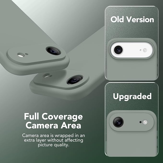 Magnetic for iPhone Air Case, Compatible with MagSafe, [Full Camera Protection][Screen Protector] Silicone Shockproof Protective Phone Case for iPhone 17 Air 6.5", Calke Green