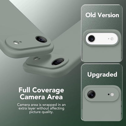 Magnetic for iPhone Air Case, Compatible with MagSafe, [Full Camera Protection][Screen Protector] Silicone Shockproof Protective Phone Case for iPhone 17 Air 6.5", Calke Green