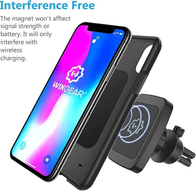 WixGear Magnetic Phone Car Mount, Universal Bite-Lock Air Vent Magnetic Phone Car Mount Holder, for Cell Phones with Swift-snap Technology