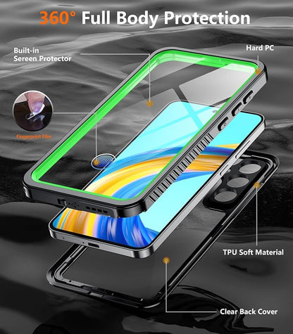 Temdan for Samsung Galaxy S25 FE Case Waterproof, [Military-Grade Drop Protection] [IP68 Underwater] Full Body Heavy Duty Rugged Shock-Proof Case for S25 FE 6.7 Inch Green