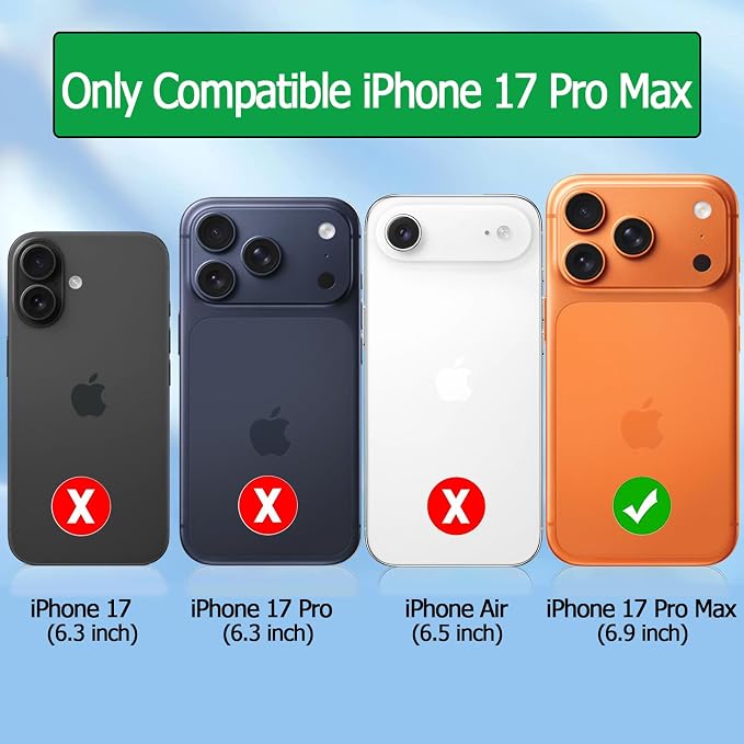 Battery Case for iPhone 17 Pro Max,12000mAh Rechargeable Portable Charging Case with Wireless Charging Compatible for iPhone 17 Pro Max (6.9inch) with Carplay Extend Battery Pack Charger Cover -Orange