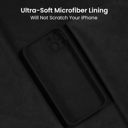 FireNova Designed for iPhone 15 Plus Case, Silicone [Camera Protection] Case, Soft Anti-Scratch Microfiber Lining Inside, 6.7 inch, Black