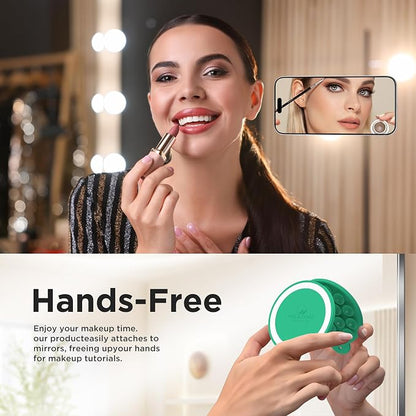 Magnetic Suction Cup Phone Mount, Compatible with MagSafe, Silicone Octo Cup Buddy Sticky Grip Holder for iPhone and Android, Removable Hands-Free Selfie/Video for TikTok, Emerald Green