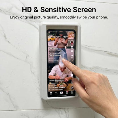 Shower Phone Holder Waterproof, 360° Adjustable Anti-Fog Case, Wall Mount for All Smartphones Up to 7 Inches